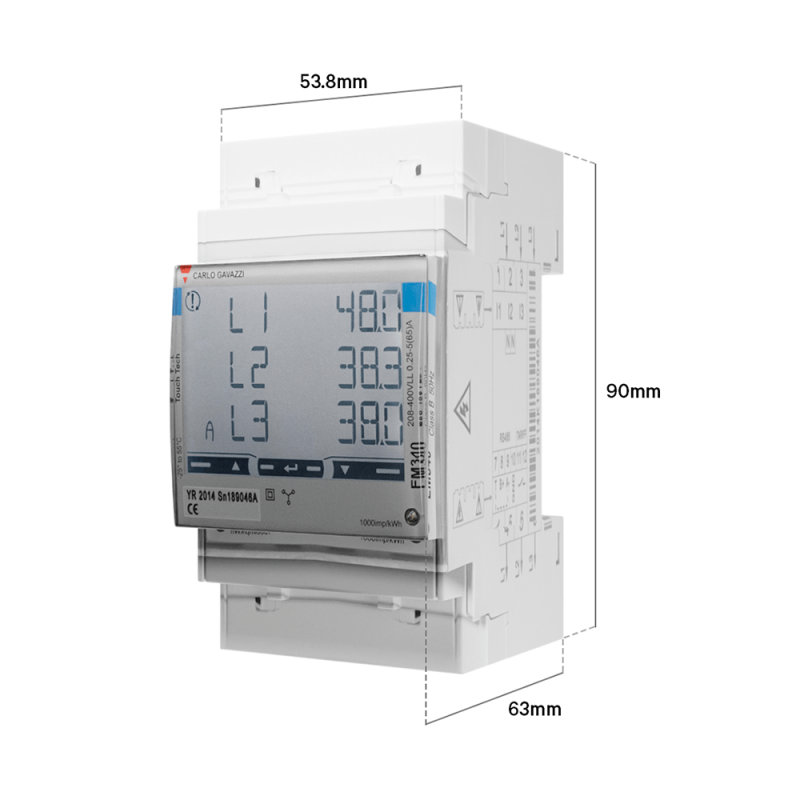 Compteur d'électricité triphasé standard MID, ADAJUSA